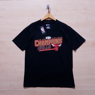 เสื้อยืดโอเวอร์ไซส์เสื้อยืด พิมพ์ลาย Chicago BULLS สีดํา NBA CHAMPIONSS-3XL