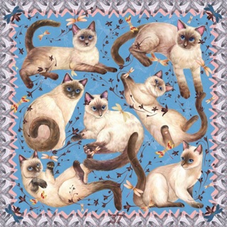ผ้าพันคอแบรนด์ 37degree scarf - Siamese Cat Collection