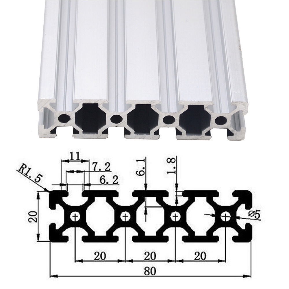 รางเชิงเส้น-อลูมิเนียม-2080-ยาว-100-800-มม-มาตรฐานยุโรป-สําหรับเครื่องพิมพ์-3d-cnc-1-ชิ้น