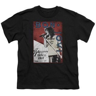 [S-5XL] เสื้อยืด พิมพ์ลาย Bon Jovi 86 Tour Licensed Music Merch Rock สีดํา สําหรับผู้ชาย 348538