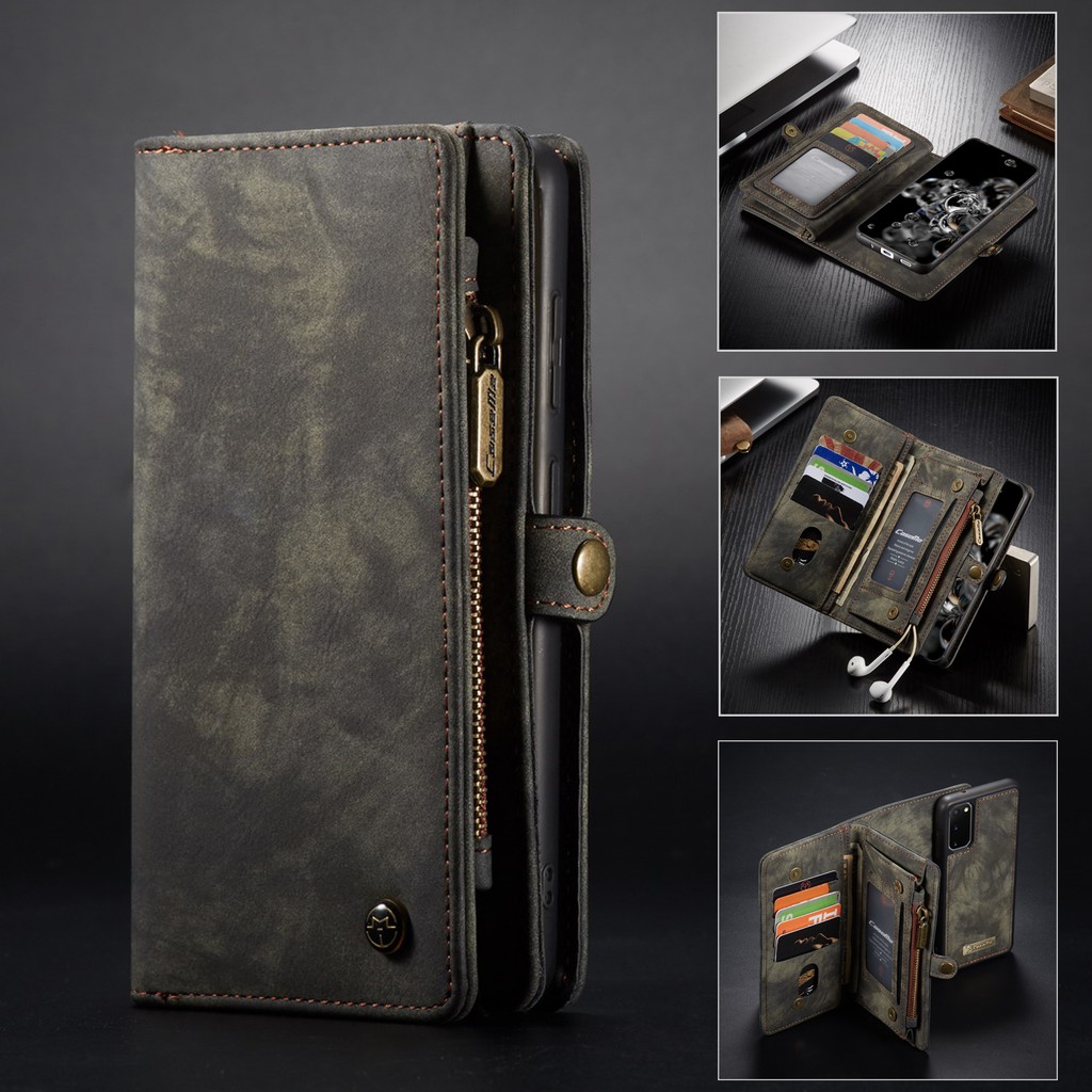 caseme-เคส-samsung-galaxy-s22-s21-s20-s10-plus-ultra-fe-รุ่น-leather-flip-wallet-magnetic-zipper-purse-card-cover