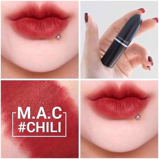 Beauty-Siam แท้ทั้งร้าน !! ลิปสติกแมค แท้ทั้งร้าน MAC LIPSTICK # CHILI มีกล่อง แท้ 100%