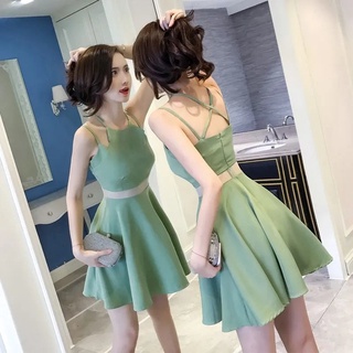 ผู้หญิงเซ็กซี่กระโปรงสไตล์เกาหลี Backless Slim Night Sling Dress