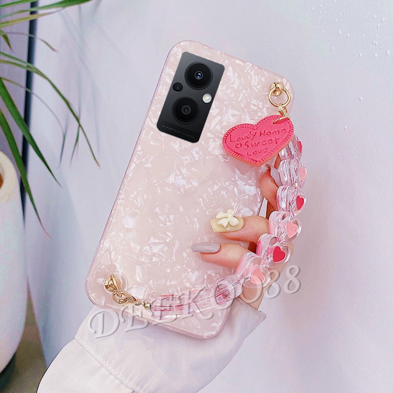 เคสโทรศัพท์มือถือ-oppo-reno-7-7z-7pro-a96-a95-a76-a74-a16-5g-4g-phone-case-cute-shell-pattern-bling-soft-handphone-casing-with-love-chain-back-cover-เคส-reno7-z-pro-reno7z-oppoa96-oppoa76