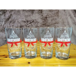 แก้ว Brothers Size 1 Pint ลายคาดโบว์ มือ 1 แถมที่รองแก้วฟรี!!!!