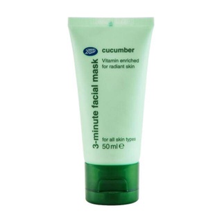 พร้อมส่ง มาร์คแตงกวา 3 นาที  บูทส์ คิวคัมเบอร์ 3-มินิท เฟเชียล มาส์ค กรดไฮยาลูโรนิค ให้ความชุ่มชื้น ผิวแห้ง ผิวบอบบาง