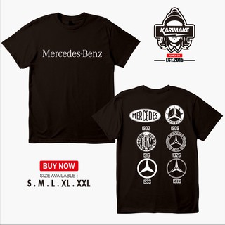 เสื้อยืดผ้าฝ้ายพิมพ์ลายแฟชั่น เสื้อยืด พิมพ์ลายโลโก้รถยนต์ Mercedes Benz สําหรับผู้ชาย