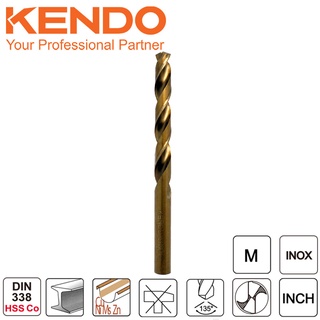 KENDO 10310004 ดอกสว่านเจาะสแตนเลส(โคบอลท์) 10.0 × 133mm (1 ชิ้น/แพ็ค)