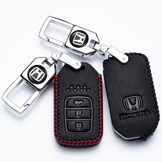 ปลอกกุญแจ HONDA เคสกุญแจรถยนต์ Key cover รุ่นกุญแจพับ เคสหนังใส่กุญแจรีโมทกันรอย พร้อม พวงกุญแจหนัง