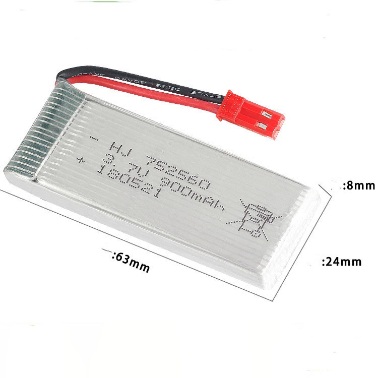 รูปภาพของแบตเตอรี่โดรน 3.7V 900mAh 752560 แจ็คแดง JXTลองเช็คราคา