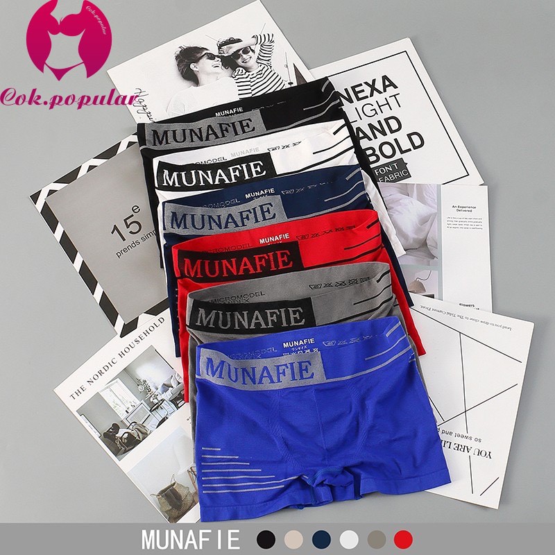 ภาพหน้าปกสินค้า073 Boxer กกนชาย MUNAFIEแท้ 100% ผ้านุ่ม ใส่สบาย ไม่อึดอัด ไม่มีถุง จากร้าน cok.popular บน Shopee