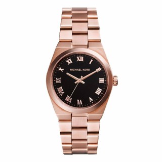 Michael Kors Channing Black Dial Rose Gold-tone Ladies Watch MK5937