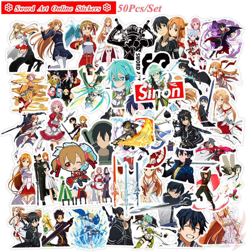 ภาพหน้าปกสินค้าสติกเกอร์รูปลอก Sword Art Online - Series 03 Anime SAO แฟชั่น สไตล์เกาหลี กันน้ำ DIY 50 ชิ้น/เซต