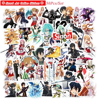 ภาพขนาดย่อของสินค้าสติกเกอร์รูปลอก Sword Art Online - Series 03 Anime SAO แฟชั่น สไตล์เกาหลี กันน้ำ DIY 50 ชิ้น/เซต