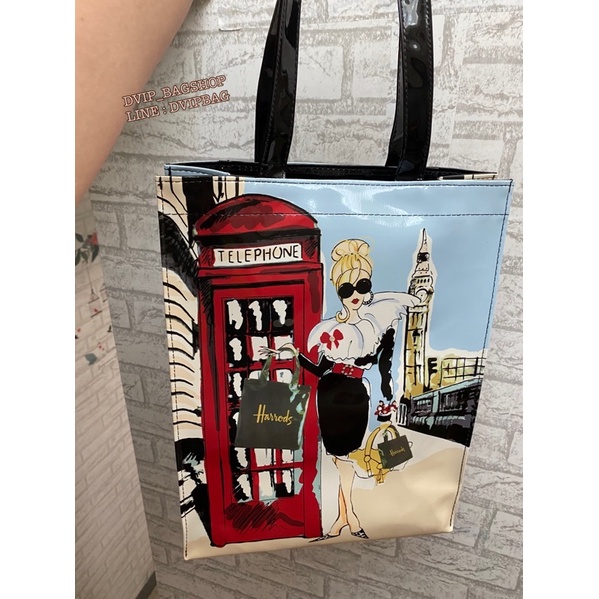 harrods-london-size-l-top-handle-shopping-bag-แท้