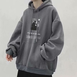 ภาพขนาดย่อของภาพหน้าปกสินค้าเสื้อกันหนาว มีฮู้ด สไตล์เกาหลี สําหรับผู้ชาย 5 สี long sleeve hoodie จากร้าน yichen98715.th บน Shopee ภาพที่ 2
