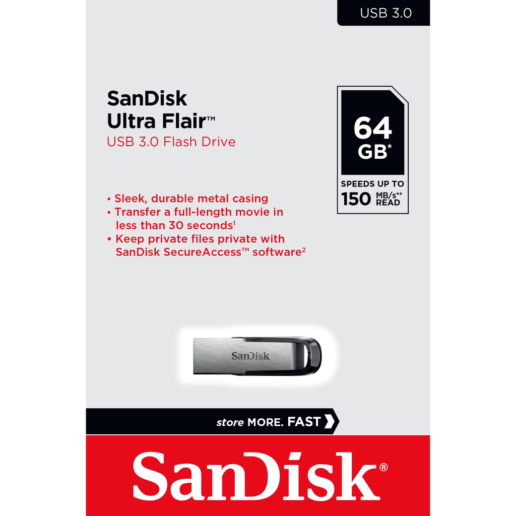 ภาพหน้าปกสินค้าSanDisk Ultra Flair USB 3.0 64GB - Speed / 150MB (SDCZ73-064G-G46) จากร้าน sandisk_thailand_officialshop บน Shopee