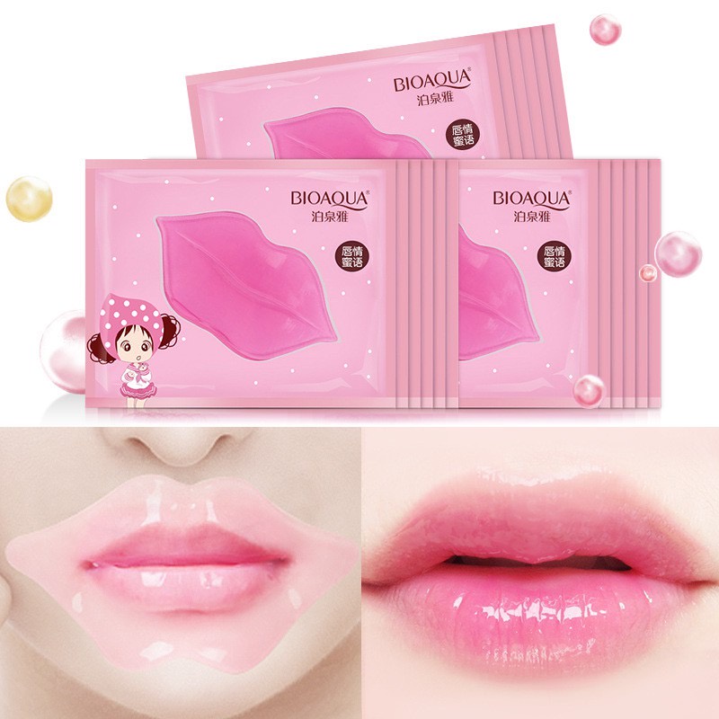 ภาพหน้าปกสินค้าแผ่นมาส์กปาก BIOAQUA   Moisturizing Lip Mask, Collagen ให้ความชุ่มชื้นแก่ริมฝีปาก มาส์กปากอมชมพู