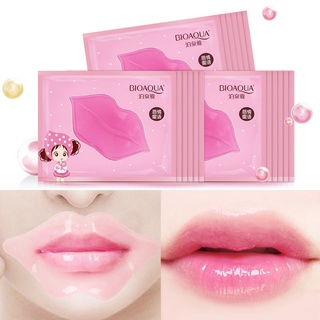 ภาพขนาดย่อของสินค้าแผ่นมาส์กปาก BIOAQUA   Moisturizing Lip Mask, Collagen ให้ความชุ่มชื้นแก่ริมฝีปาก มาส์กปากอมชมพู