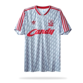 เสื้อกีฬาแขนสั้น ลายทีมชาติฟุตบอล Liverpool 1989-1991 ชุดเยือน สวมใส่สบาย สําหรับผู้ชาย