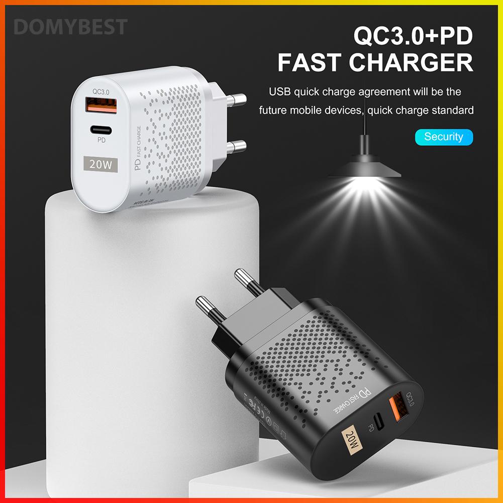 domybest-ที่ชาร์จโทรศัพท์มือถือ-pd-20w-qc-3-0-usb-a-type-c-2-พอร์ต-ปลั๊ก-us-eu-uk