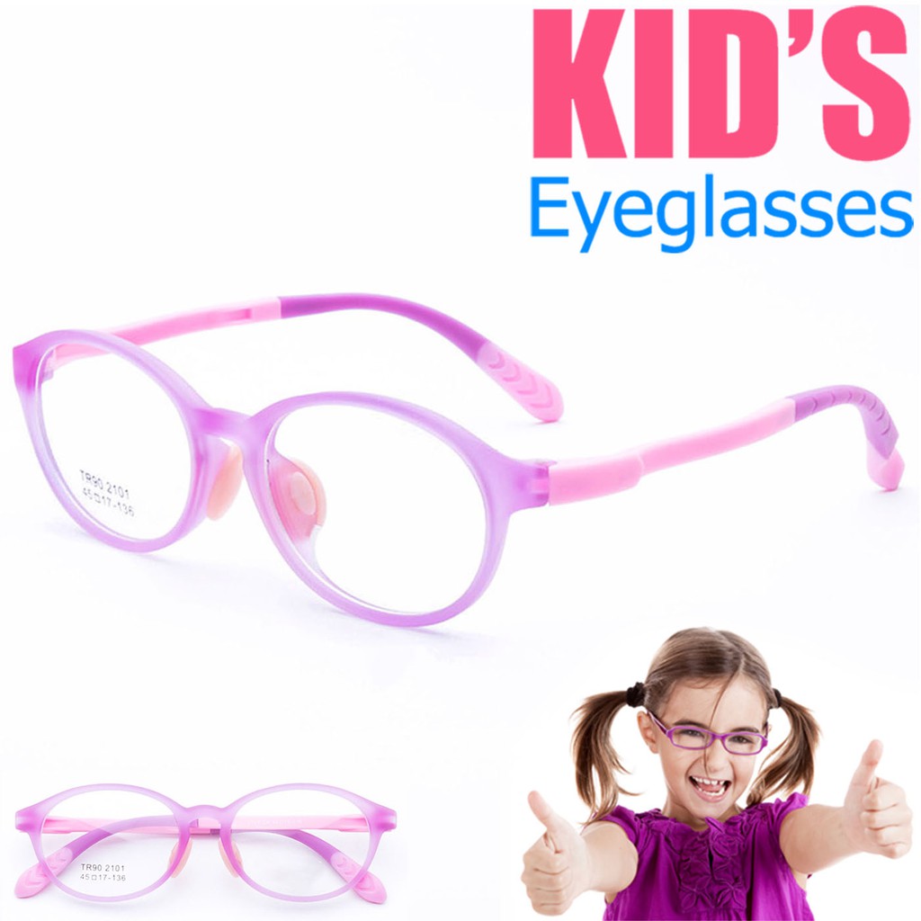 korea-แว่นตาแฟชั่นเด็ก-แว่นตาเด็ก-รุ่น-2101-c-4-สีชมพู-ขาข้อต่อ-วัสดุ-tr-90-สำหรับตัดเลนส์-เบาสวมไส่สบาย