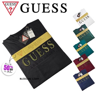 เสื้อยืด ลายนูน Gliter Guess สไตล์เรโทร