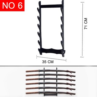 JAPAN ขั้นวางดาบ ซามูไร ติดผนัง รุ่น 6 ชั้น วางดาบได้ 6 เล่ม ( ติดตั้งง่าย ใช้ติดกับกำแพง ) สำหรับนักสะสม