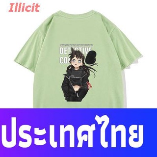 【🔥🔥】Illicit นักสืบโคนันเสื้อยืดถักฤดูร้อน Dou Xiaomeng Detective Conan เสื้อยืดผู้ชาย Kudo Shinichi Anime Peripheral เ