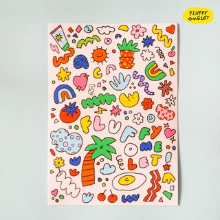 FLUFFY OMELET - DOODLES STICKER A6