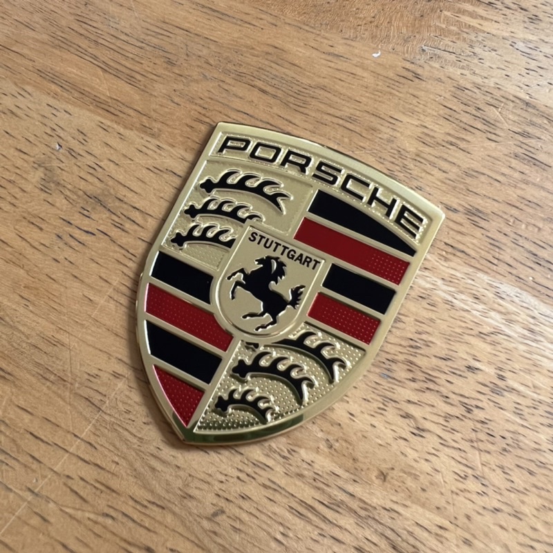 โลโก้-porsche-ปอร์เช่-อลูมิเนียมบาง-ขนาด-4-7x6-5cm