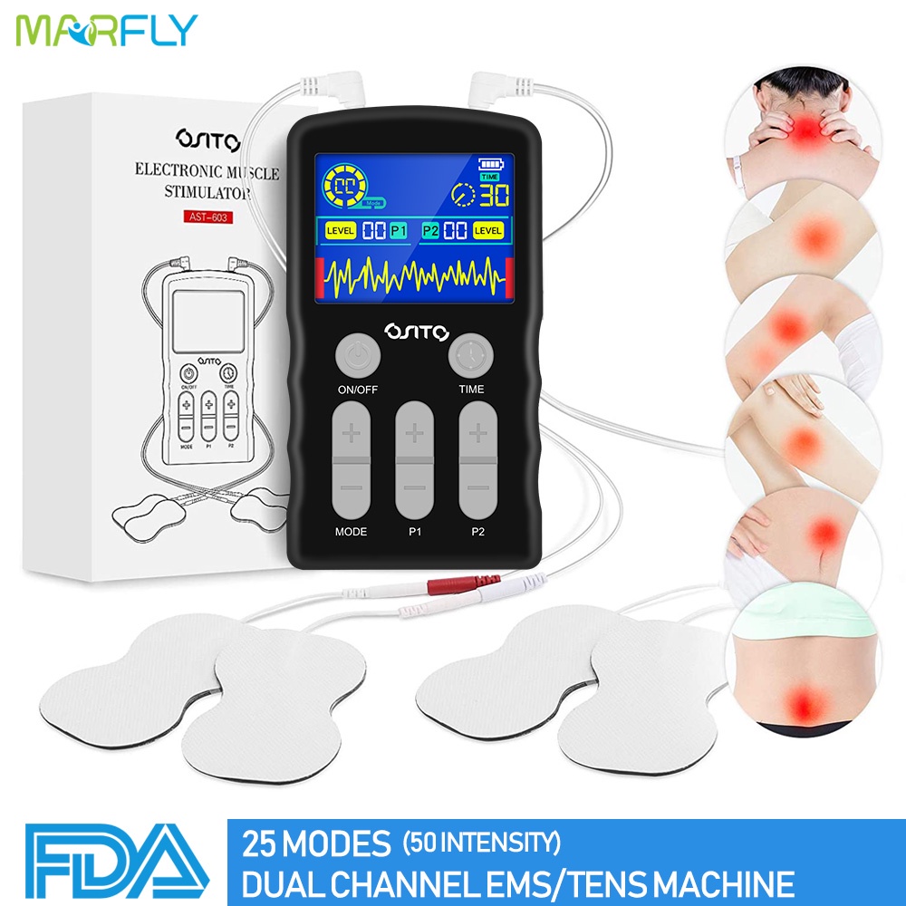 25-modes-dual-channel-physiotherapy-tens-unit-eletric-muscle-stimulator-ems-digital-pulse-body-massager-acupuncture-pain