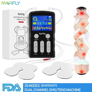 25 Modes Dual Channel Physiotherapy Tens Unit Eletric Muscle Stimulator EMS Digital Pulse Body Massager Acupuncture Pain