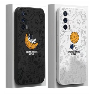 เคสโทรศัพท์มือถือ TPU นิ่ม ขอบตรง ลายนักบินอวกาศน่ารัก สําหรับ OPPO A76 A36 A55 A15 A15S A53 A33 A52 A92 A31 A91 A16 A74 A95 A73 A94 A93 A54 A5 A9 2020 A3S A12e A1K F1S F5
