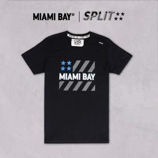 Miami Bay เสื้อยืดชาย รุ่น Split สีดำ