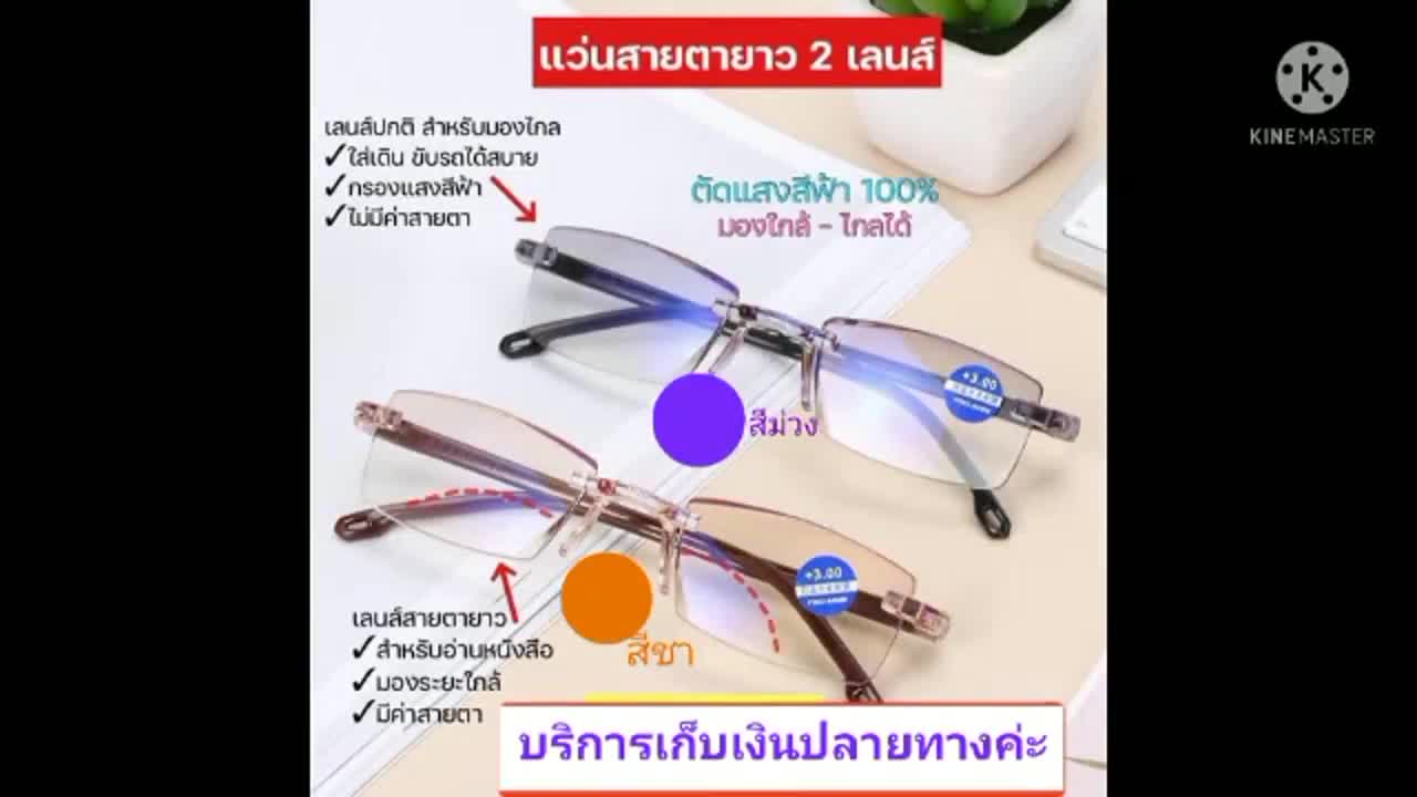 ซื้อ1แถม1-แว่นสายตา2เลนส์-กรองแสงคอม-จัดส่งฟรี