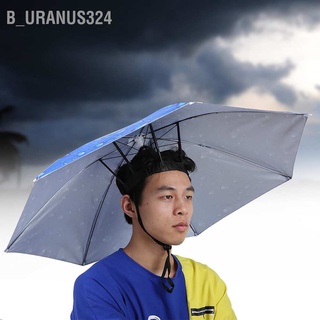 ภาพหน้าปกสินค้าB_Uranus324 ☔☔ สวมร่ม หมวกร่มกันแดด กันลม แบบพับได้ 77 ซม. แบบสวมศีรษะ พับได้ สําหรับตกปลา ⭐พร้อมส่ง⭐ ที่เกี่ยวข้อง