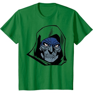 เสื้อยืดผ้าฝ้ายพรีเมี่ยม เสื้อยืด พิมพ์ลาย Marvel Fantastic Four Doctor Doom Big Face