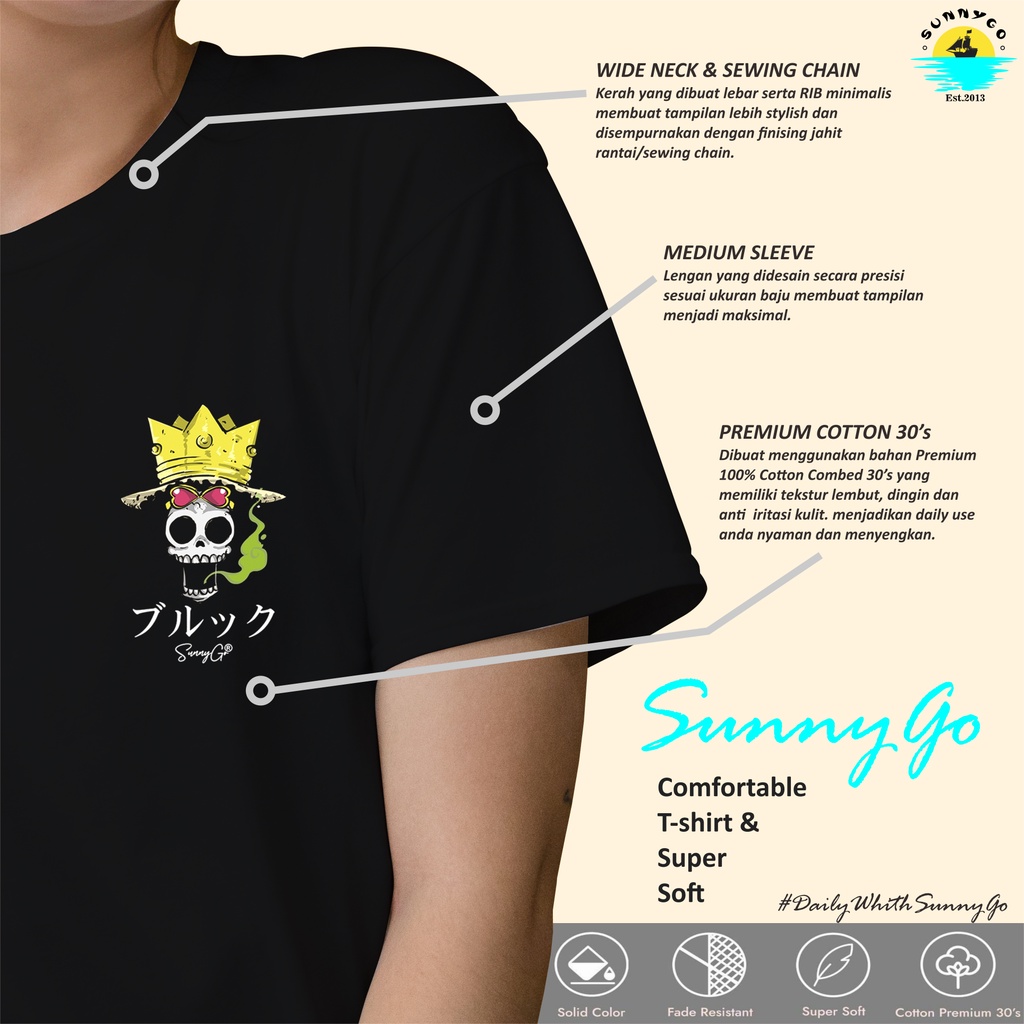 คอลูกเรือเสื้อยืดคอกลมuniqlo-sunnygo-เสื้อยืด-oversize-oversize-original-distro-oversize-original-distro-สีขาวสําหรับผู้