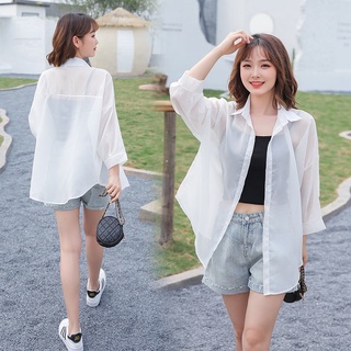 เสื้อคาร์ดิแกน ผ้าชีฟอง แบบนิ่ม ป้องกันแดด แบบเรียบง่าย สําหรับผู้หญิง และนักเรียน 2022