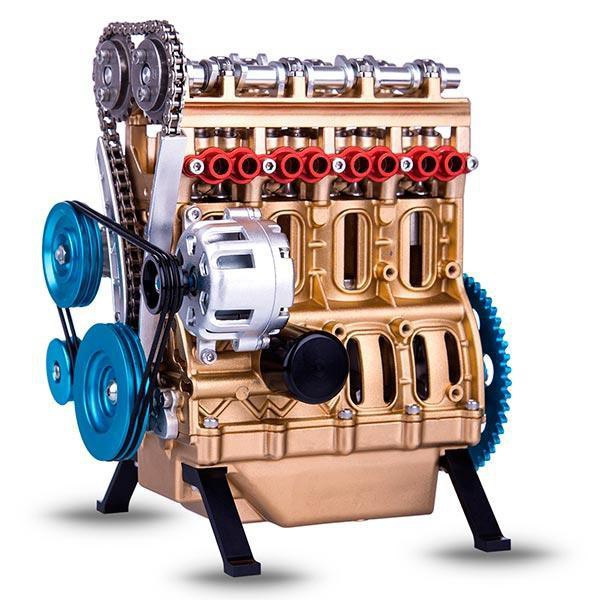 โมเดลเครื่องยนต์ 4 สูบแถวเรียง แบบประกอบ : V4 Engine Model Full Metal ...