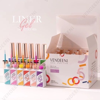 Vendeeni เซ็ตสีตัดเส้น 12 สี ใช้งานง่าย หัวพู่กันเล็ก ใช้กับงานเพ้นท์ง่าย