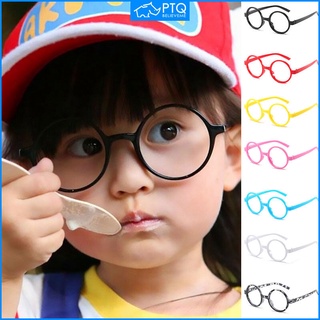 Ptq เด็ก แว่นตา เด็ก ตกแต่ง กรอบแว่นตา ไร้เลนส์ ทรงกลม น่ารัก แฟชั่น แว่นตา