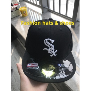 หมวกเบสบอล MLB Chicago White Sox สีดํา คลาสสิก ปรับขนาดได้ สไตล์ฮิปฮอป สําหรับผู้ชาย และผู้หญิง