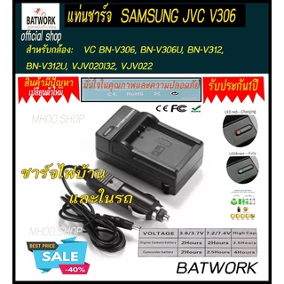 แท่นชาร์จแบตเตอรี่กล้อง เจวีซี CHARGER JVC V306   ใช้สำหรับ  สำหรับ JVC BN-V306, BN-V306U, BN-V312, BN-V312U, VJV020l32