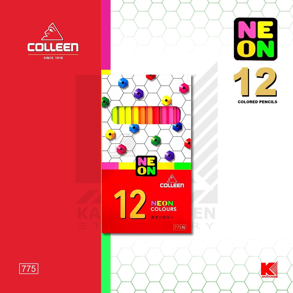 ภาพหน้าปกสินค้าสีไม้ Colleen รุ่น 775 (1 ด้าม 1 สี) รุ่นนีออน 12 สี