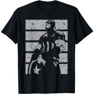 เสื้อยืดผ้าฝ้ายพรีเมี่ยม เสื้อยืด พิมพ์ลายกราฟิก Marvel Captain America Avengers Profile