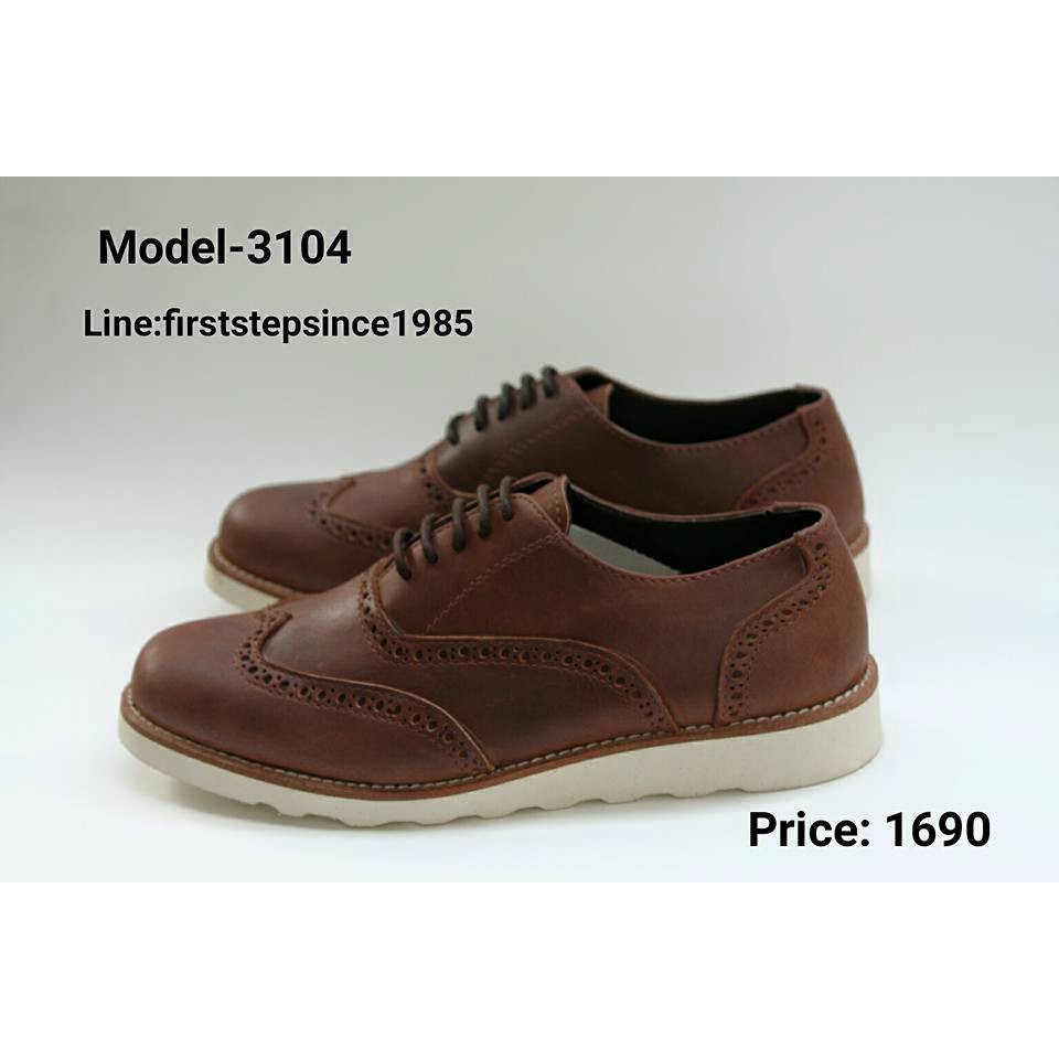 firststepsince-รองเท้าหนังแท้-model-3104สีน้ำตาลเข้ม