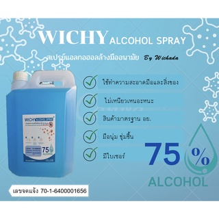 ภาพหน้าปกสินค้าสเปรย์แอลกอฮอล์ล้างมืออนามัย Wichy Alcohol Spray 75% 5000ml ซึ่งคุณอาจชอบสินค้านี้