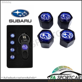 [รับประกันสินค้า] จุกลมยางรถยนต์ พร้อมโลโก้ จุกปิดลมยางพร้อมประแจ ฝาปิดจุกลม ยางรถยนต์ Subaru 1 ชุด (4 อัน) - Car Tire V